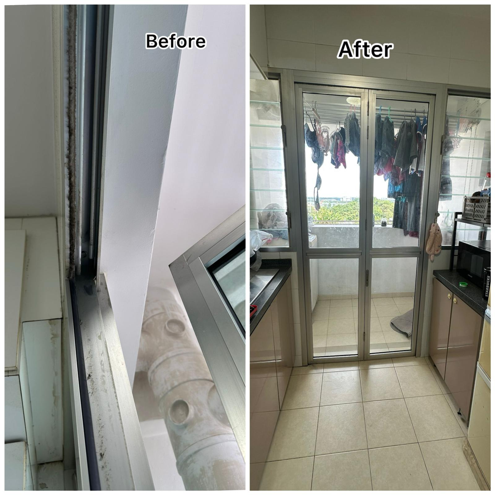 Sliding Glass Door Track Cleaning & Alignment Service in Singapore